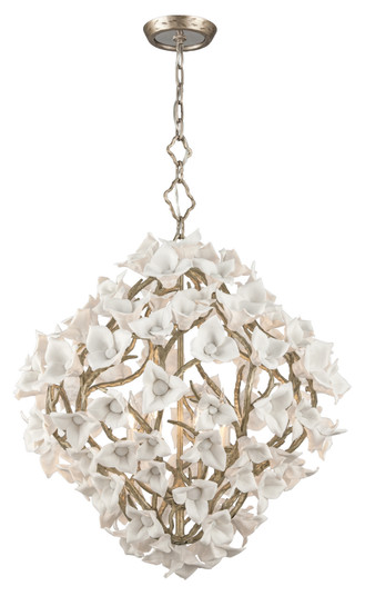 Lily Six Light Chandelier in Enchanted Silver Leaf (68|211-46)