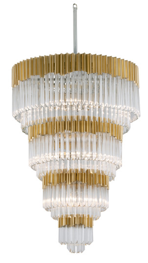 Charisma 17 Light Chandelier in Gold Leaf W Polished Stainless (68|220-717)