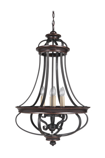 Stafford Six Light Foyer Chandelier in Aged Bronze/Textured Black (46|38736-AGTB)