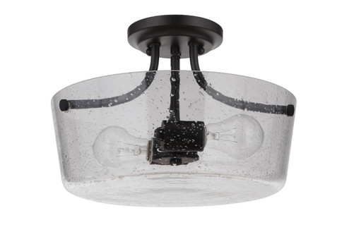 Tyler Two Light Semi Flush Mount in Flat Black (46|50252-FB)