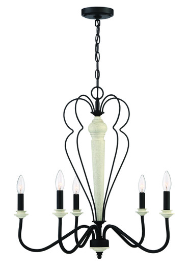 Anna Five Light Chandelier in Cottage White/Espresso (46|52525-CWESP)