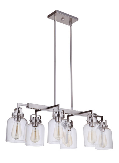 Foxwood Six Light Island Pendant in Brushed Polished Nickel (46|53676-BNK) Foxwood Six Light Island Pendant in Brushed Polished Nickel (46|53676-BNK)