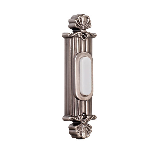 Push Button-Surface Mount Surface Mount Straight Ornate Lighted Push Button in Antique Pewter (46|BSSO-AP)