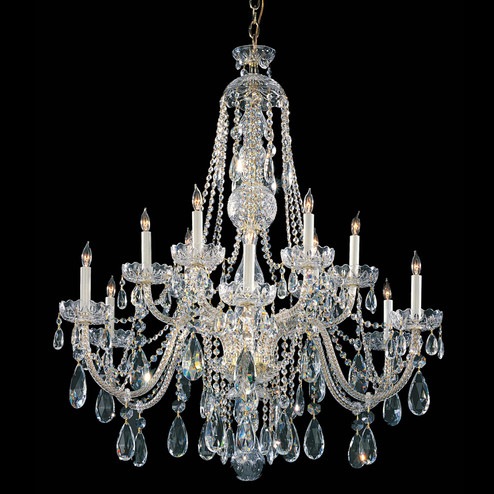 Traditional Crystal 12 Light Chandelier in Polished Brass (60|1114-PB-CL-MWP)
