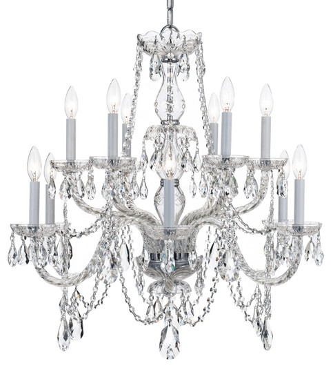 Traditional Crystal 12 Light Chandelier in Polished Chrome (60|1135-CH-CL-SAQ)