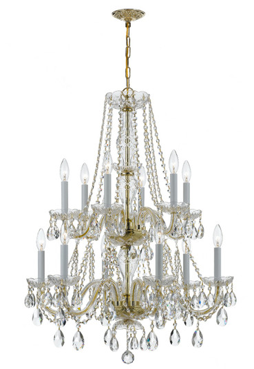 Traditional Crystal 12 Light Chandelier in Polished Brass (60|1137-PB-CL-S) Traditional Crystal 12 Light Chandelier in Polished Brass (60|1137-PB-CL-S)