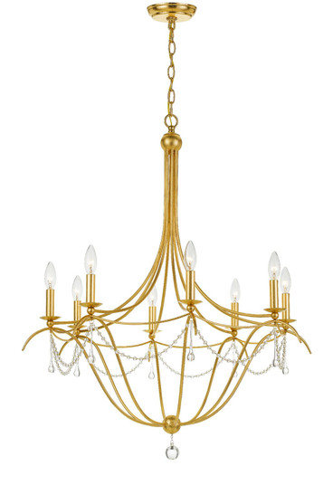 Metro Eight Light Chandelier in Antique Gold (60|428-GA)