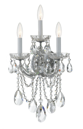Maria Theresa Three Light Wall Sconce in Polished Chrome (60|4423-CH-CL-MWP)
