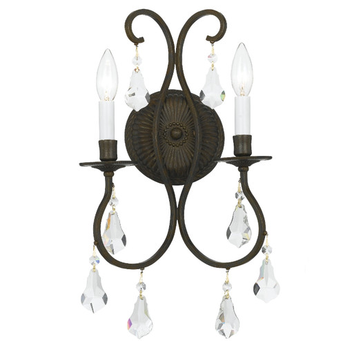 Ashton Two Light Wall Sconce in English Bronze (60|5012-EB-CL-S)