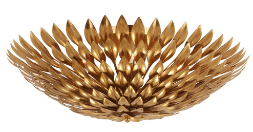 Broche Six Light Flush Mount in Antique Gold (60|507-GA)