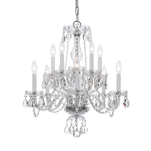 Traditional Crystal Ten Light Chandelier in Polished Chrome (60|5080-CH-CL-MWP)