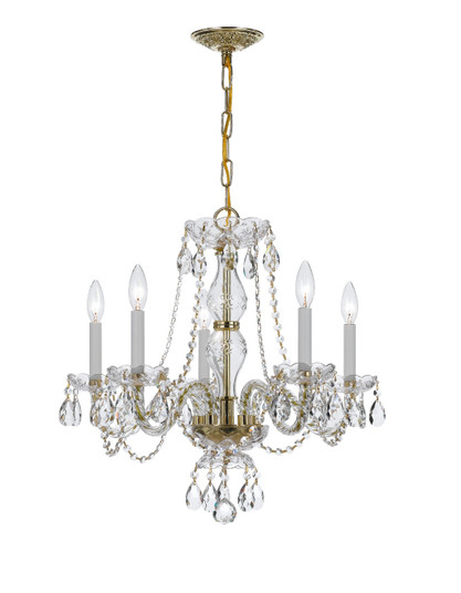 Traditional Crystal Five Light Chandelier in Polished Brass (60|5085-PB-CL-MWP)