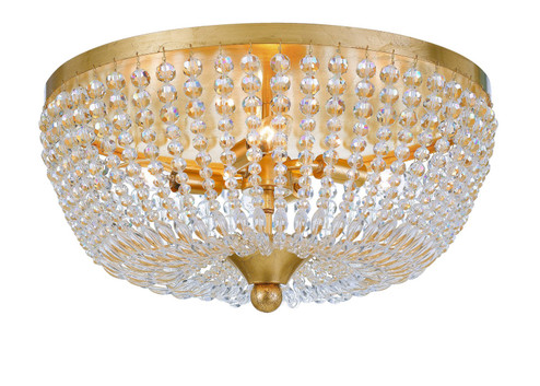 Rylee Four Light Flush Mount in Antique Gold (60|605-GA)