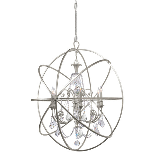 Solaris Six Light Chandelier in Olde Silver (60|9219-OS-CL-SAQ)