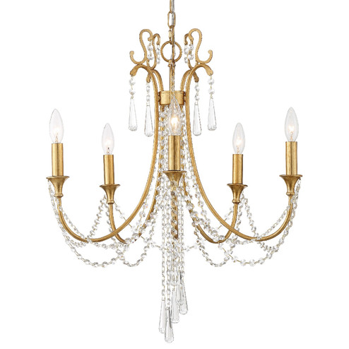 Arcadia Five Light Chandelier in Antique Gold (60|ARC-1905-GA-CL-MWP)