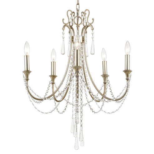 Arcadia Five Light Chandelier in Antique Silver (60|ARC-1905-SA-CL-MWP)