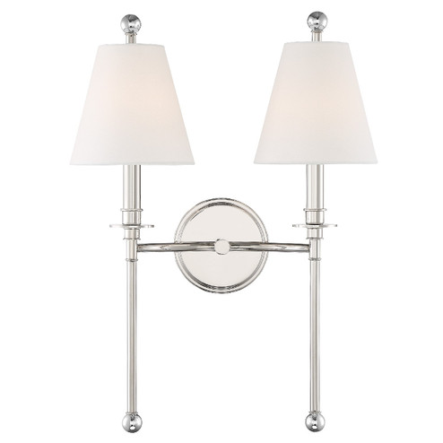 Riverdale Two Light Wall Sconce in Polished Nickel (60|RIV-383-PN)