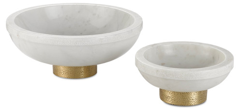 Valor Collection Bowl in White/Brass (142|1200-0170)