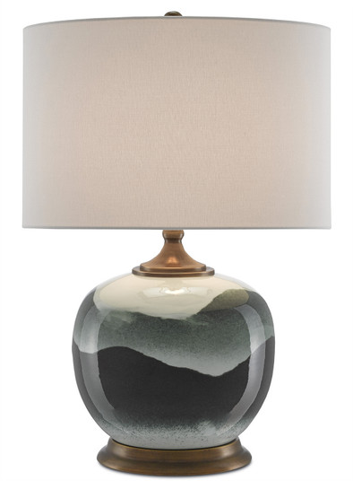 Boreal One Light Table Lamp in White/Green/Antique Brass (142|6000-0109)