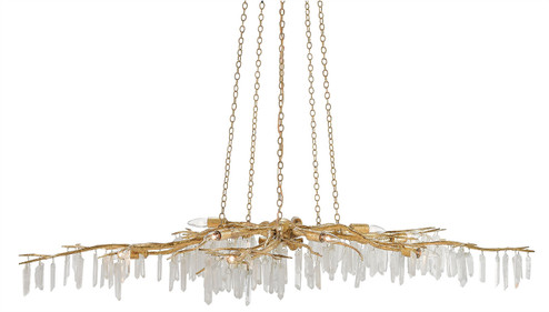 Forest Light Ten Light Chandelier in Washed Lucerne Gold/Natural (142|9000-0040)
