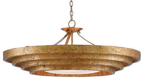 Belle Three Light Chandelier in Gold Leaf (142|9000-0187)