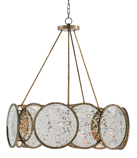 Oliveri Six Light Chandelier in Pyrite Bronze/Antique Mirror (142|9000-0277)