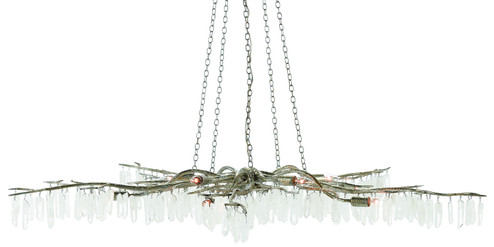 Aviva Stanoff Ten Light Chandelier in Textured Silver/Natural (142|9000-0368)
