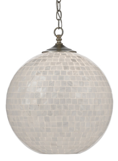 Finhorn One Light Pendant in Pearl/Antique Silver Leaf (142|9000-0435)