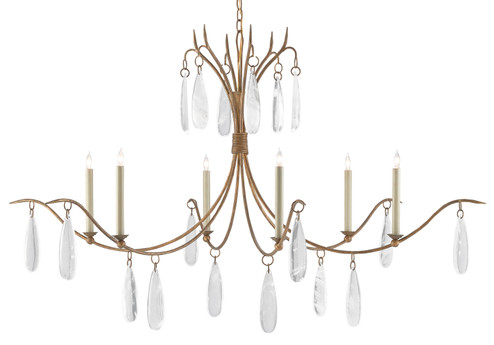 Marshallia Six Light Chandelier in Rustic Gold/Faux Rock Crystal (142|9000-0545)