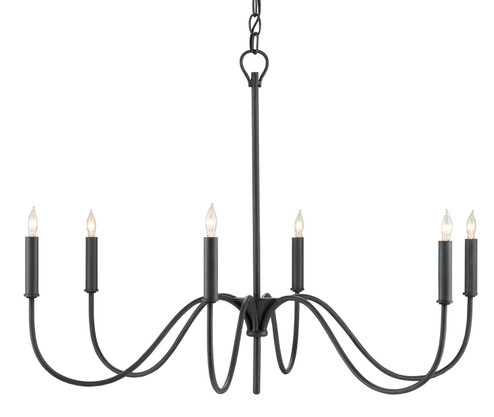 Tirrell Six Light Chandelier in Antique Black (142|9000-0653)