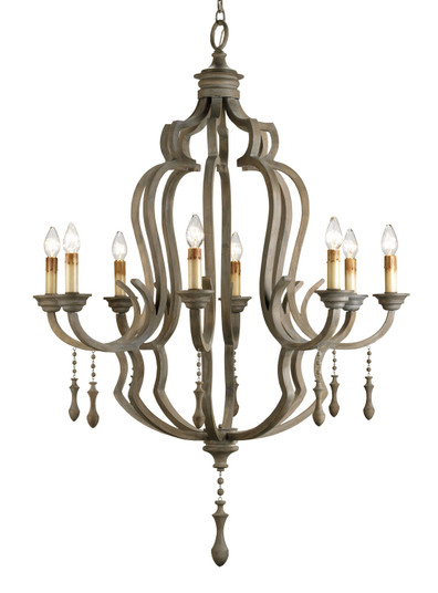 Waterloo Eight Light Chandelier in Washed Gray (142|9010)