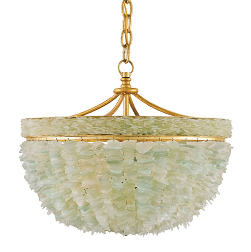 Bayou Three Light Pendant in Contemporary Gold Leaf/Seaglass (142|9251)