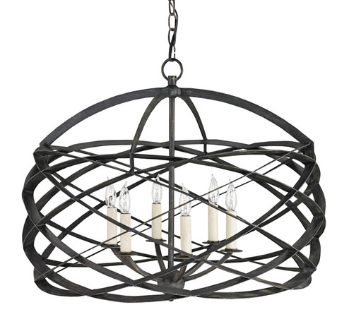 Horatio Six Light Chandelier in Black Iron (142|9729)