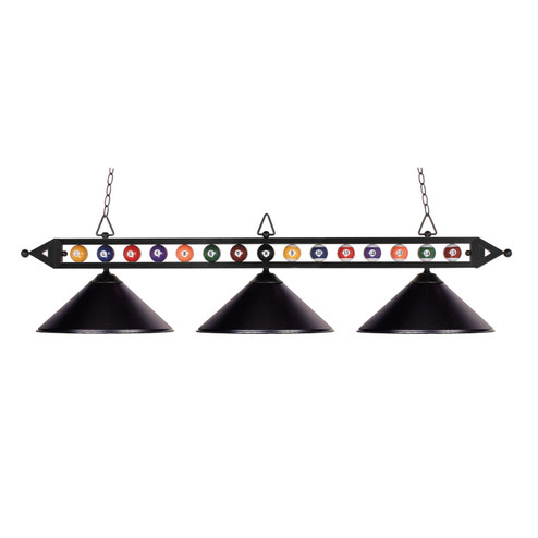 Designer Classics Three Light Linear Chandelier in Matte Black (45|190-1-BK-M)