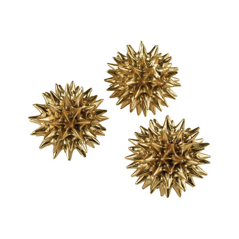 Spangle Orb - Set of 3 in Gold Leaf (45|3212-1017/S3)