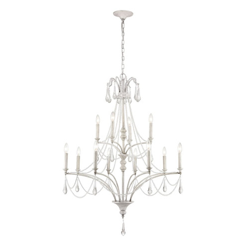 French Parlor 12 Light Chandelier in Vintage White (45|33478/8+4)