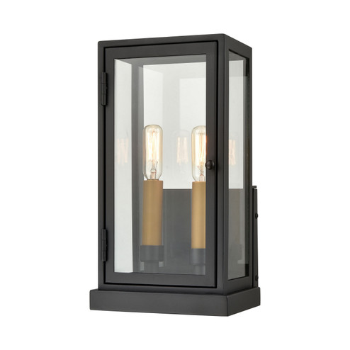 Foundation Two Light Outdoor Wall Sconce in Matte Black (45|45501/2)