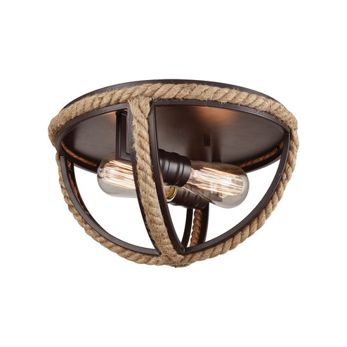 Natural Rope Two Light Flush Mount in Oil Rubbed Bronze (45|63062-2)