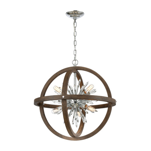 Morning Star Ten Light Pendant in Aged Wood (45|D4469)