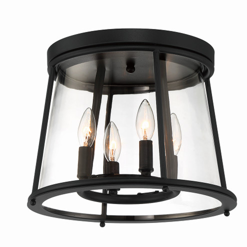 Daulle Four Light Outdoor Flushmount in Satin Black (40|42724-018)