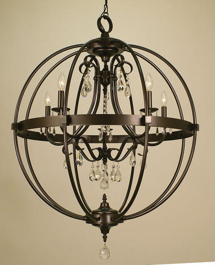 Compass Five Light Foyer Chandelier in Matte Black (8|1069 MBLACK)