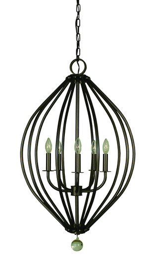 Dewdrop Five Light Chandelier in Antique Brass (8|4345 AB)