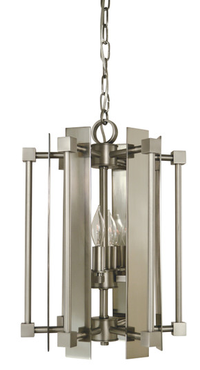 Louvre Four Light Chandelier in Satin Pewter with Polished Nickel (8|4804 SP/PN)