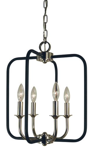 Boulevard Four Light Chandelier in Polished Nickel with Matte Black Accents (8|4914 PN/MBLACK)