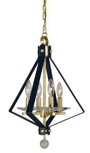 Ice Four Light Chandelier in Satin Brass with Matte Black Accents (8|4924 SB/MBLACK)
