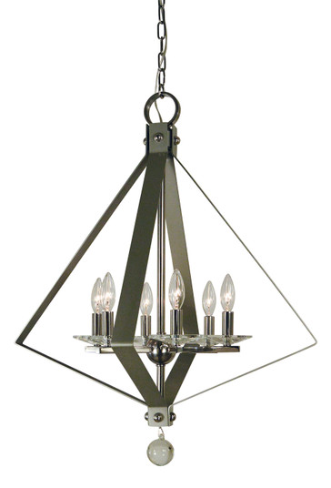 Ice Six Light Chandelier in Polished Nickel with Matte Black Accents (8|4926 PN/MBLACK)
