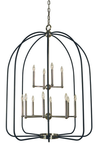 Boulevard 12 Light Chandelier in Polished Nickel with Matte Black Accents (8|4932 PN/MBLACK)