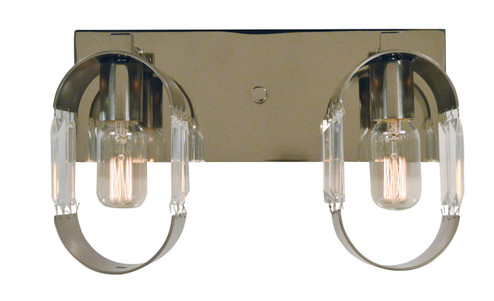 Josephine Two Light Wall Sconce in Polished Nickel with Brushed Nickel Accents (8|5012 PN/BN)