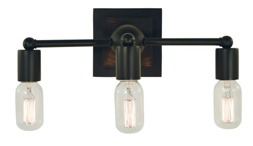 Modern Farmhouse Three Light Wall Sconce in Matte Black (8|5403 MBLACK)