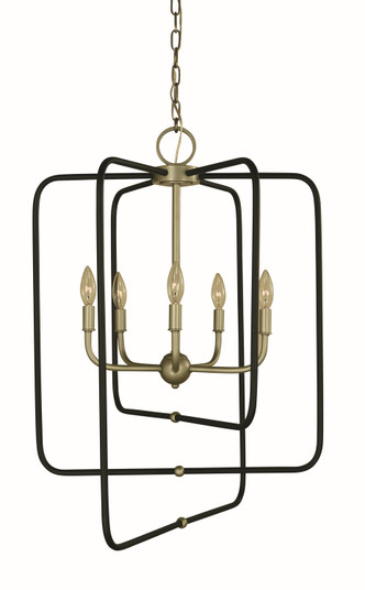 Montrose Five Light Foyer Chandelier in Satin Pewter With Matte Black (8|5427 SP/MBLACK)